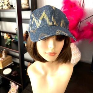 Lake Shore Drive Denim Gold Zigzag Cap
